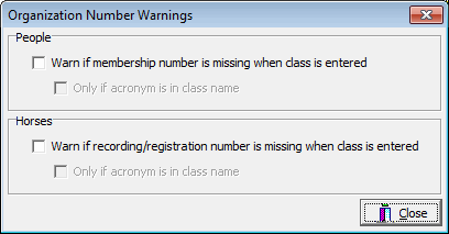 Org Number Warnings